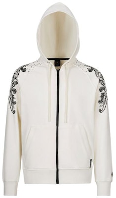 ムースナックルズ SS23 ペイズリープリント ユニセックス ホワイトパーカー M13MS628 Order ムースナックルズ SS23 ペイズリープリント ユニセックス ホワイトパーカー M13MS628