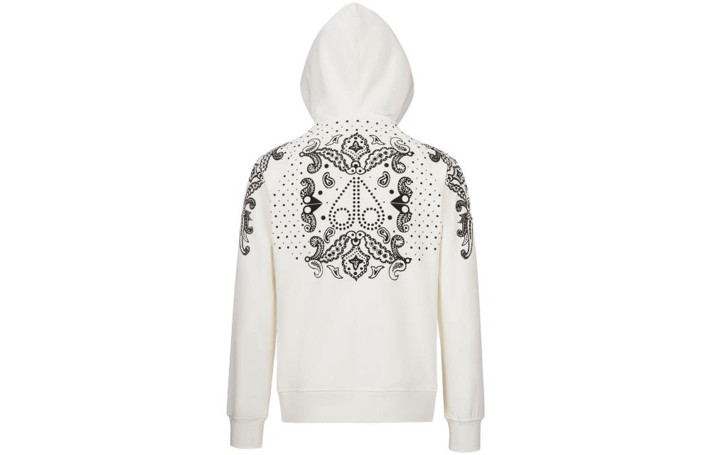 Lookbook ムースナックルズ SS23 ペイズリープリント ユニセックス ホワイトパーカー M13MS628