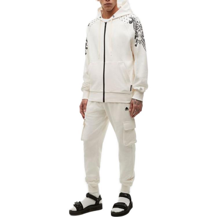 Shop ムースナックルズ SS23 ペイズリープリント ユニセックス ホワイトパーカー M13MS628