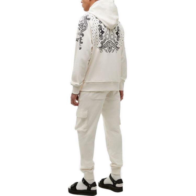 Purchase ムースナックルズ SS23 ペイズリープリント ユニセックス ホワイトパーカー M13MS628