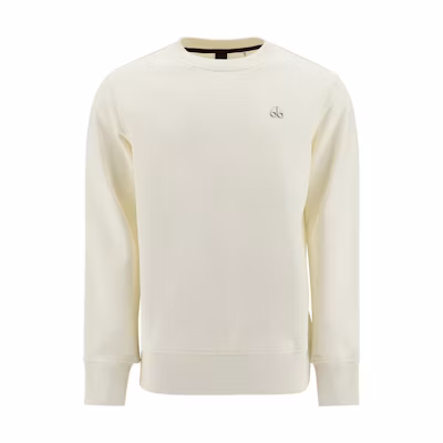 Moose Knuckles SS23 Solid Color Long Sleeve Sweatshirt White () M13MS6121-103