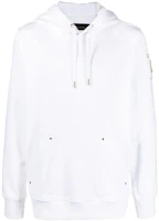 Moose Knuckles SS23 Solid Logo Drawstring Hoodie White M32MS674-G160 Moose Knuckles SS23 Solid Logo Drawstring Hoodie White M32MS674-G160