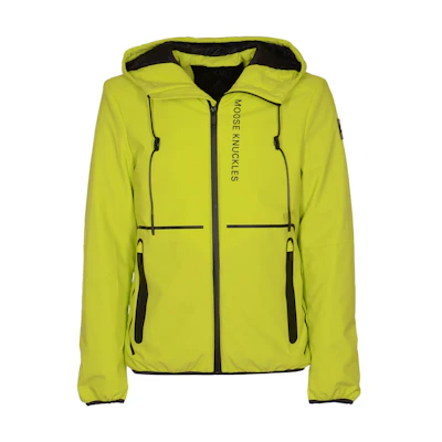 Moose Knuckles SS23 Solid Logo Print Windbreaker Jacket Lime Green M13MJ121-1112