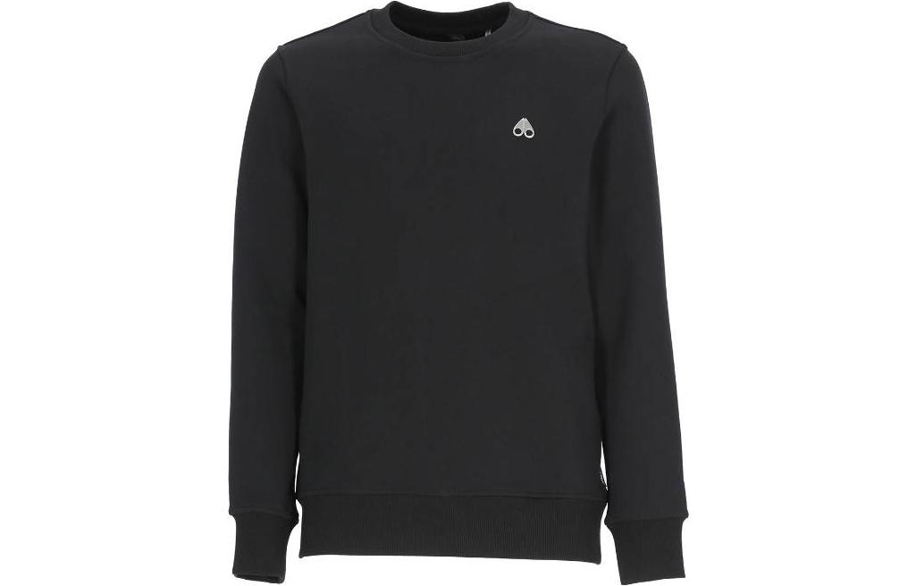 Moose Knuckles SS23 Unisex Solid Black Crewneck Long Sleeve Pullover M13MS612-292