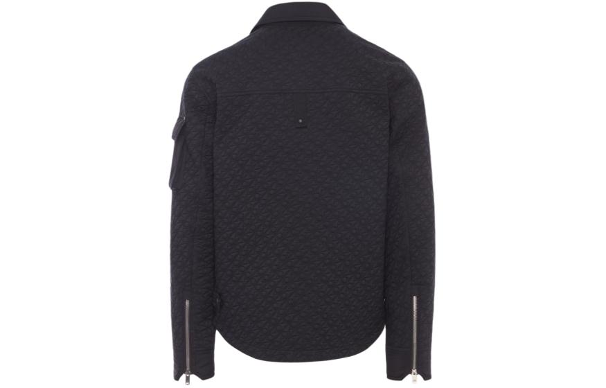 Lookbook Moose Knuckles SS24 Jaket Katun Hitam Pola Embos Resleting Unisex M14MJ175H