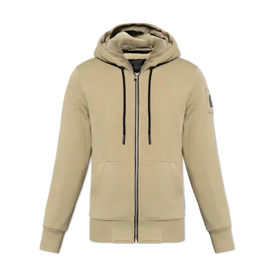 Moose Knuckles SS24 Brown Solid Zip-Up Slim-Fit Hoodie Jacket M32MS6000-1379
