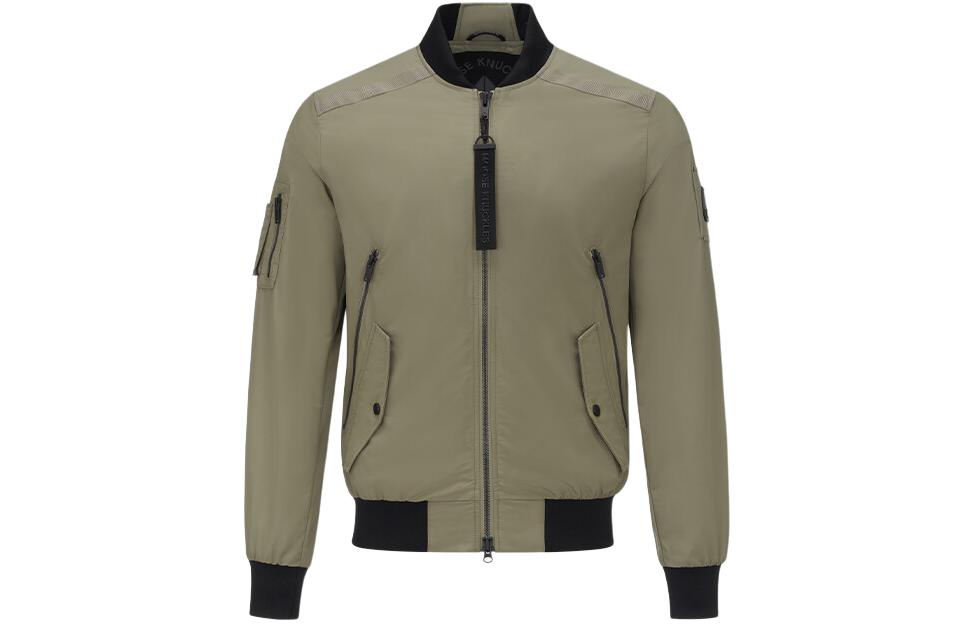 Moose Knuckles SS24 Minimalist Bomber Jacket Light Gray Green M14MB003