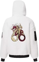 Moose Knuckles SS24 Year of the Dragon Hoodie Ivory Unisex Half-Zip Embroidery Pullover. M33MS712CN Moose Knuckles SS24 Year of the Dragon Hoodie Ivory Unisex Half-Zip Embroidery Pullover. M33MS712CN
