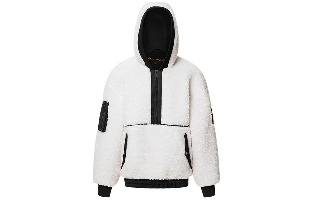 Lookbook Moose Knuckles 龙年连帽衫 SS24 男女同款象牙色刺绣半拉链上衣。 M33MS712CN