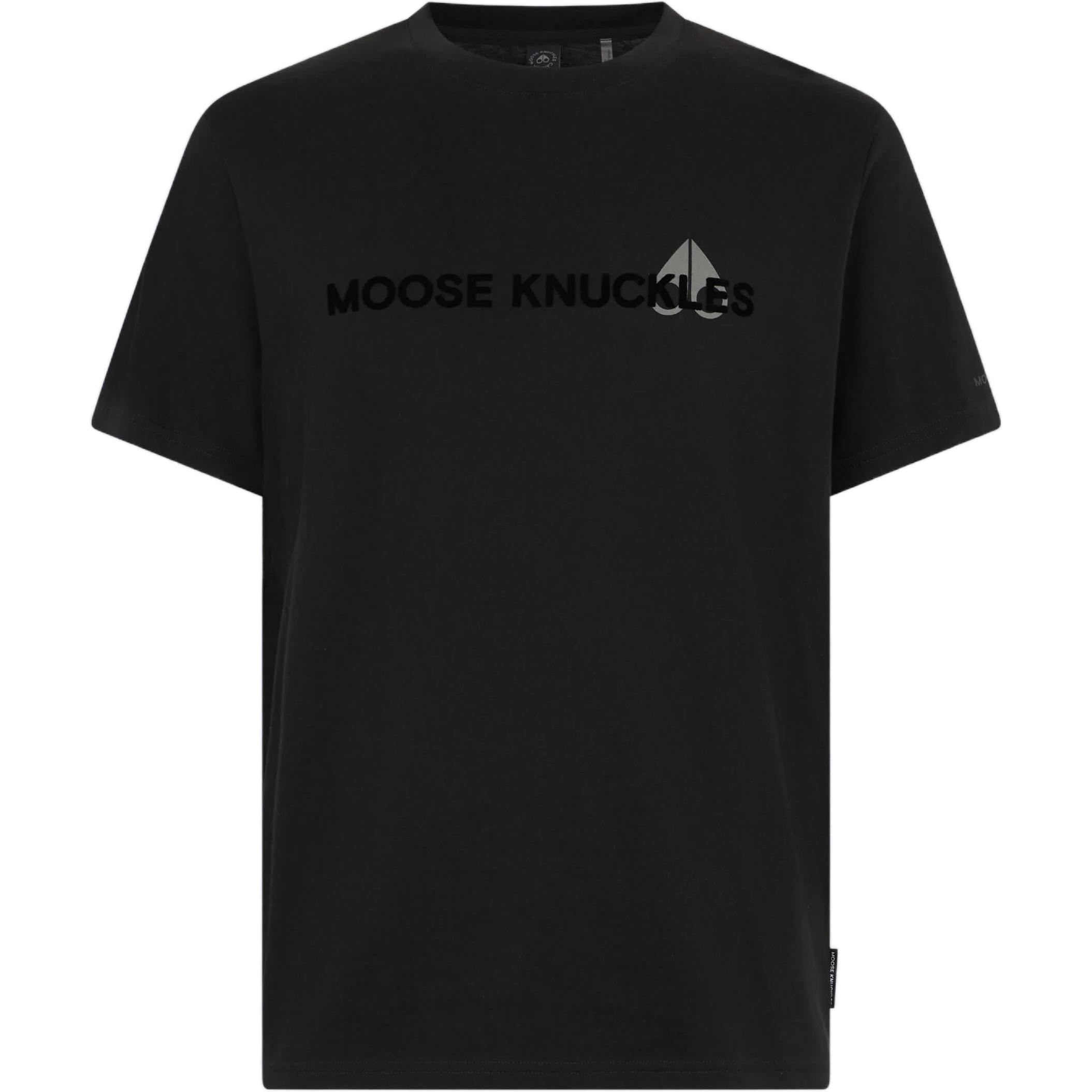 Moose Knuckles SS25 Logo Crewneck Short Sleeve T-Shirt  Black M15MT760292