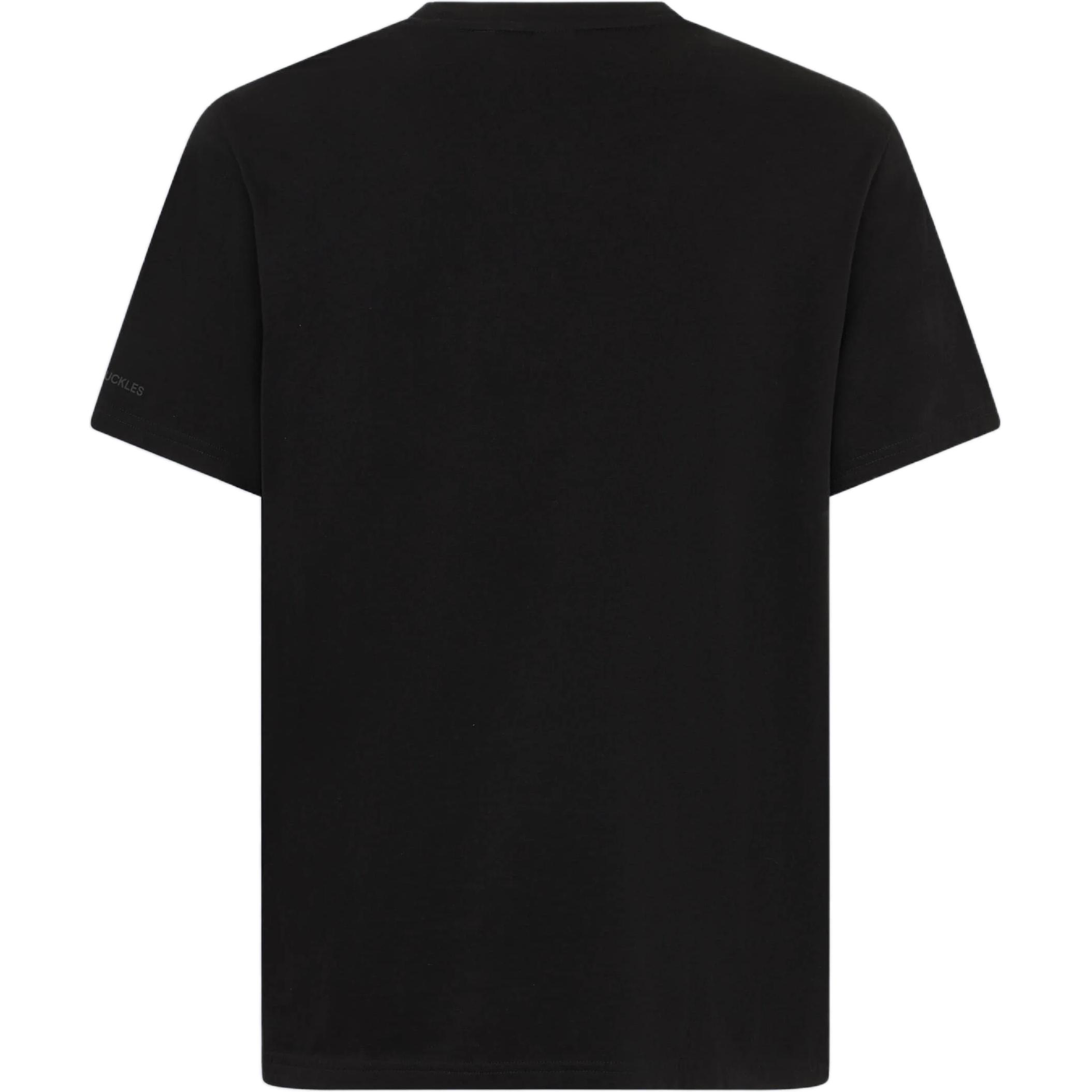 Lookbook Camiseta Negra de Manga Corta Moose Knuckles SS25 Logo Crewneck. M15MT760292