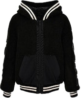 Moose Knuckles Striped Print Zip-Up Hoodie Jacket Unisex Black M33MS624-292 Moose Knuckles Striped Print Zip-Up Hoodie Jacket Unisex Black M33MS624-292