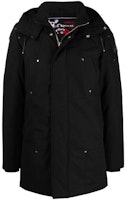Moose Knuckles Unisex Black Mid-Length Fitted Hooded Down Jacket M31MP261N-545 Moose Knuckles Unisex Black Mid-Length Fitted Hooded Down Jacket M31MP261N-545