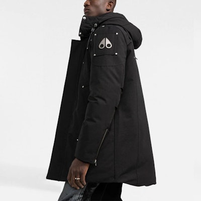 Moose Knuckles男女款黑色中长款修身连帽羽绒服 M31MP261N-545 Purchase Moose Knuckles男女款黑色中长款修身连帽羽绒服 M31MP261N-545