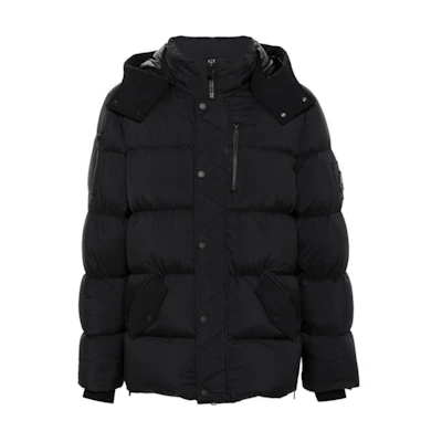 Moose Knuckles Unisex Black Solid Color Zip-Up Hoodie Jacket. M34MJ196-292
