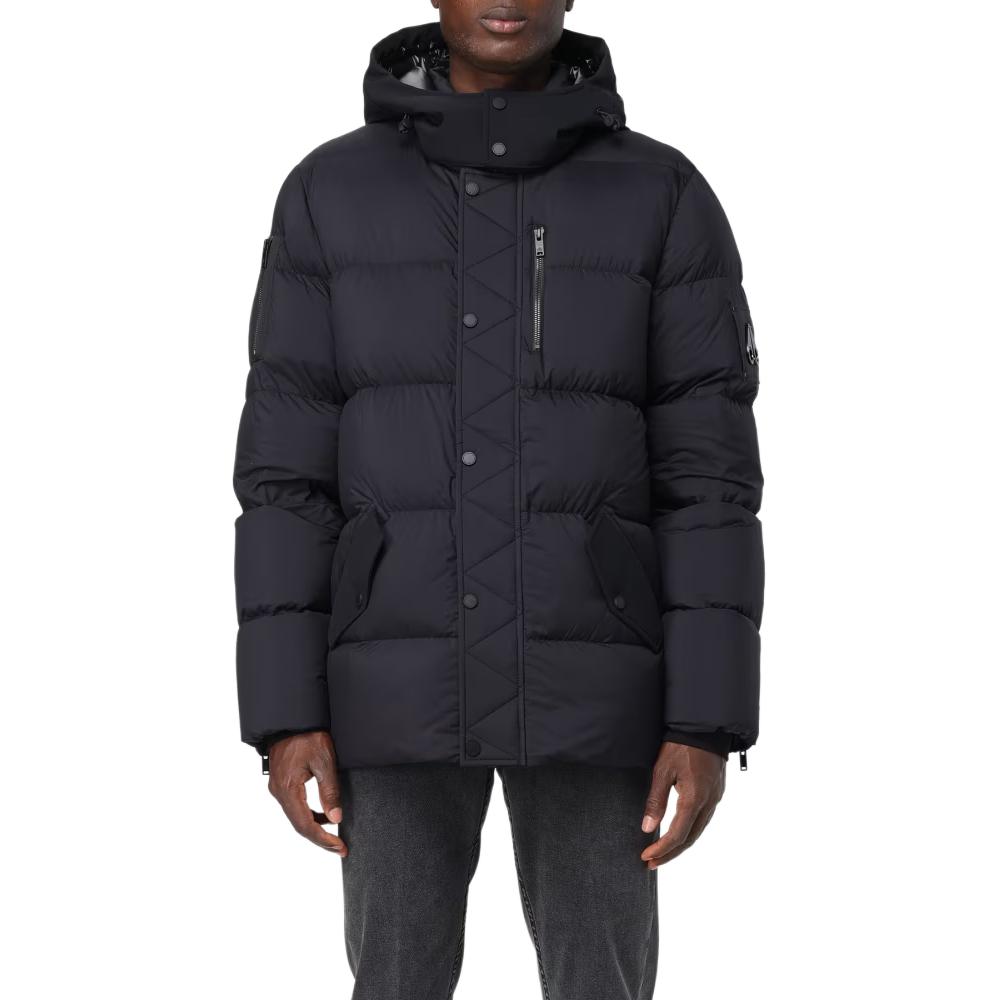 Details for Moose Knuckles 男女通用黑色拉链连帽夹克外套. M34MJ196-292