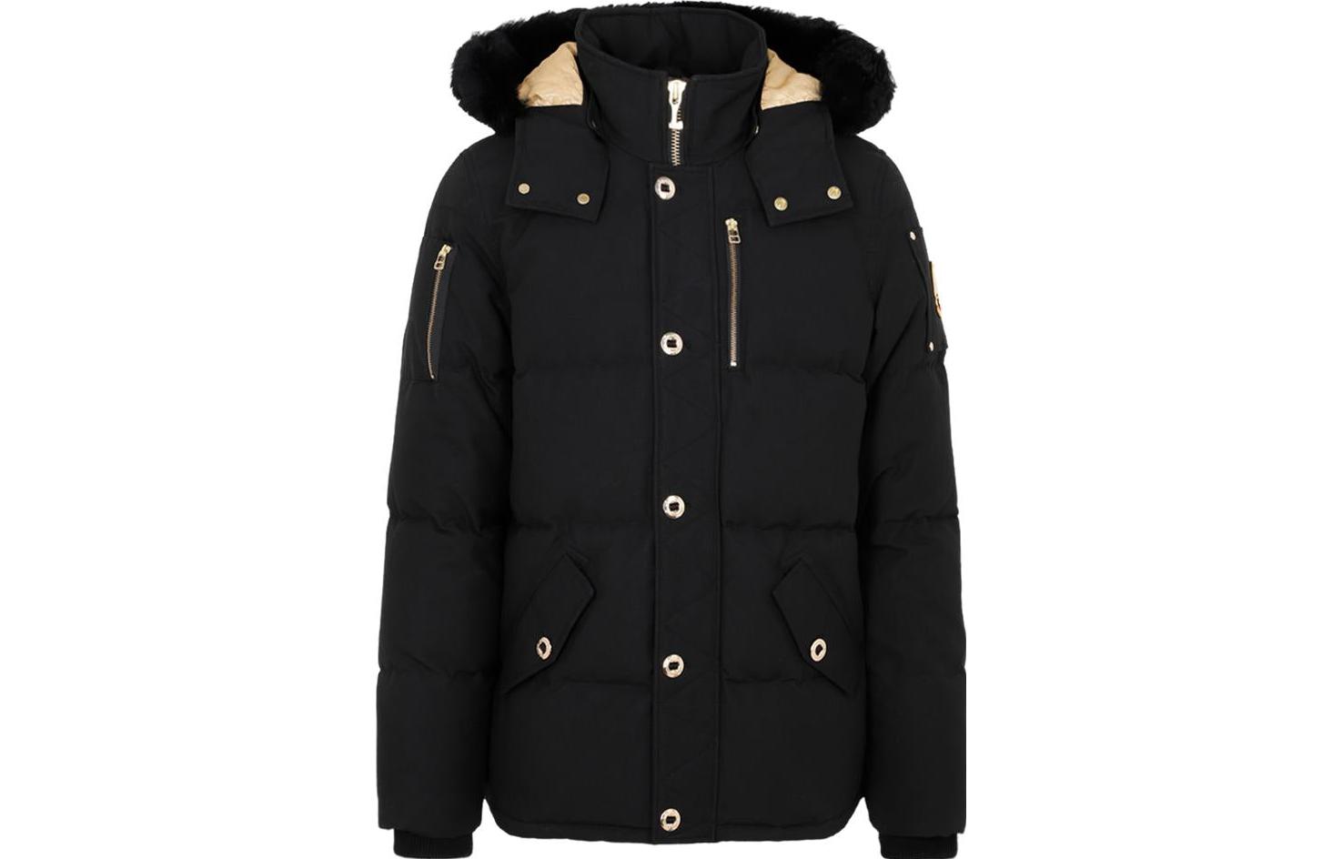 Moose Knuckles Unisex Casual Loose Fit Zip-Up Hoodie Jacket Black. M32MJ128GS-305