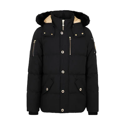 Moose Knuckles Unisex Casual Loose Fit Zip-Up Hoodie Jacket Black. M32MJ128GS-305