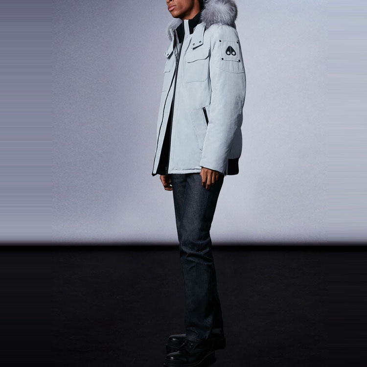 Shop Moose Knuckles Jaket Bulu Abu-Abu Unisex M39MJ130-217