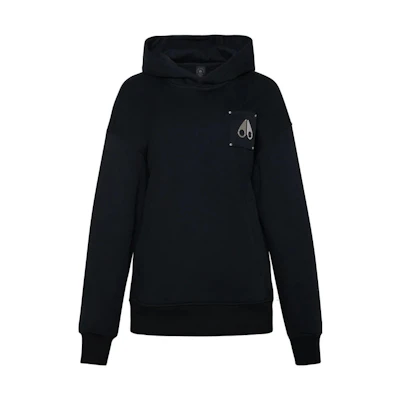 Moose Knuckles Unisex Sweatshirt Black with Solid Logo Patch M13US662-292