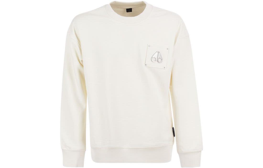 Moose Knuckles White Crewneck Long Sleeve Sweatshirt M13US664-110