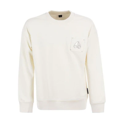 Moose Knuckles White Crewneck Long Sleeve Sweatshirt M13US664-110