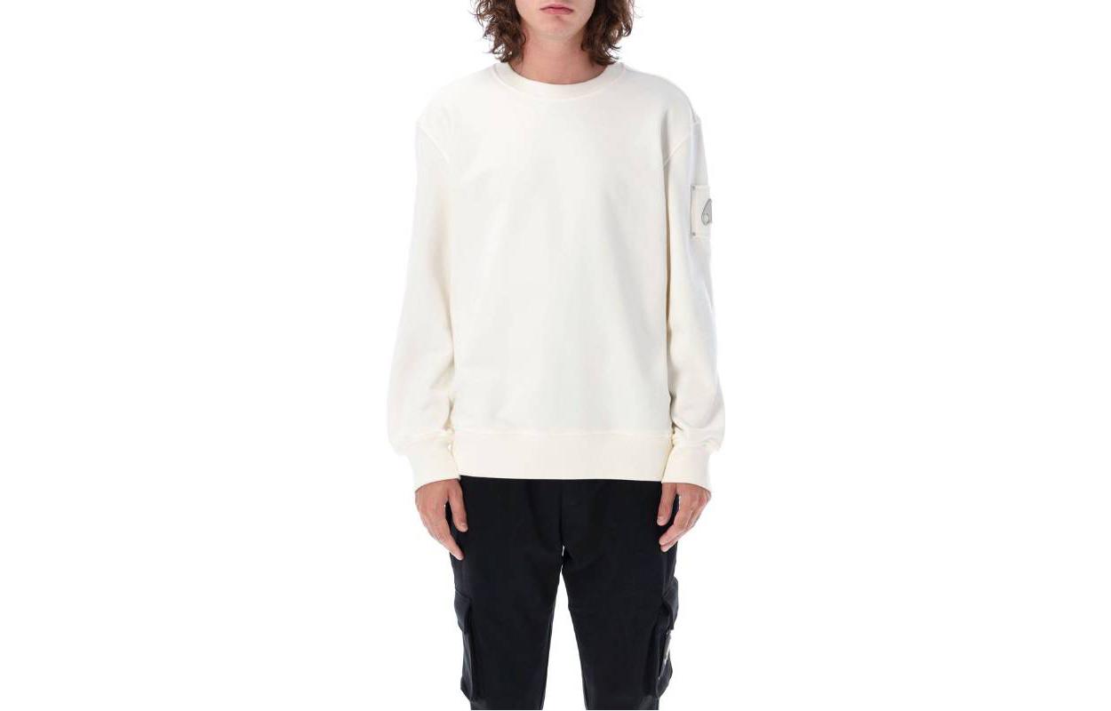 Moose Knuckles White Crewneck Pullover Sweatshirt - Relaxed Fit 23AM33MS-7061103