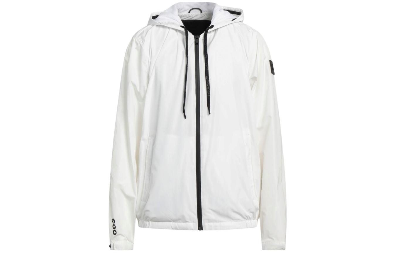 Moose Knuckles White Raglan Sleeve Zip-Up Hoodie Jacket M12MJ133-891