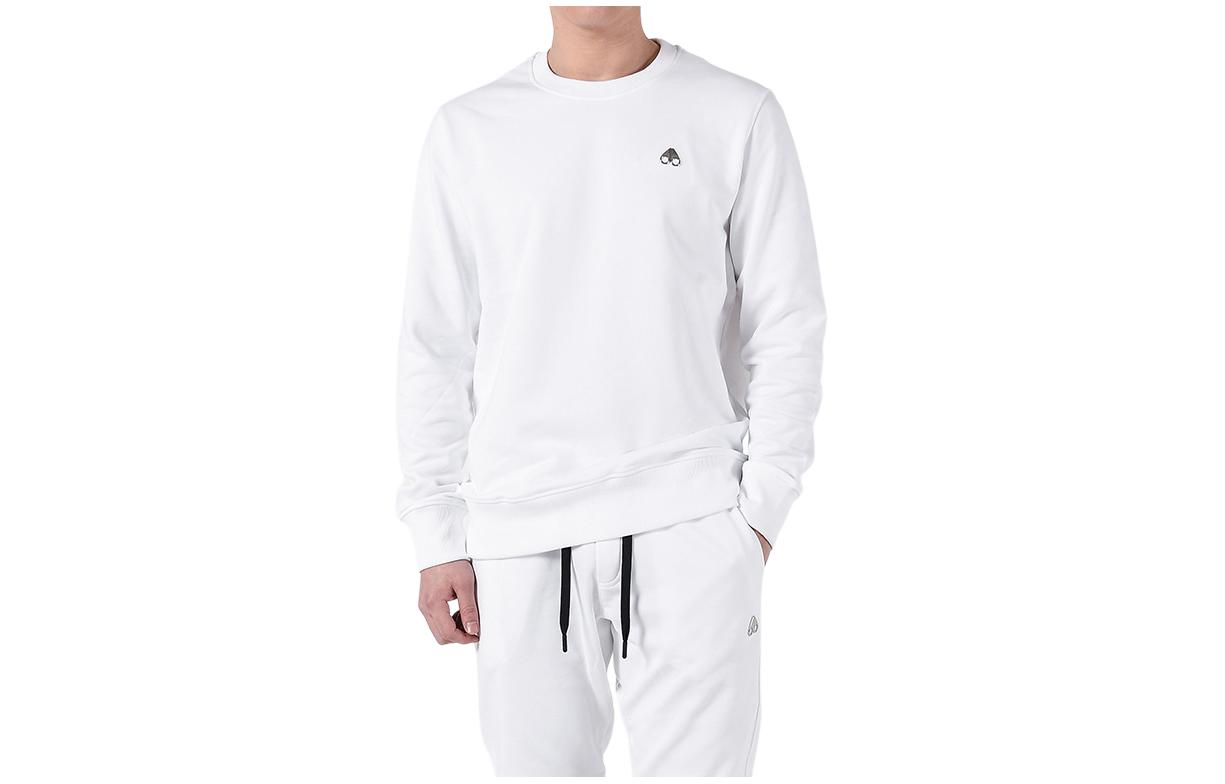 Moose Knuckles White Solid Pullover Long Sleeve Sweatshirt M11MS605-160