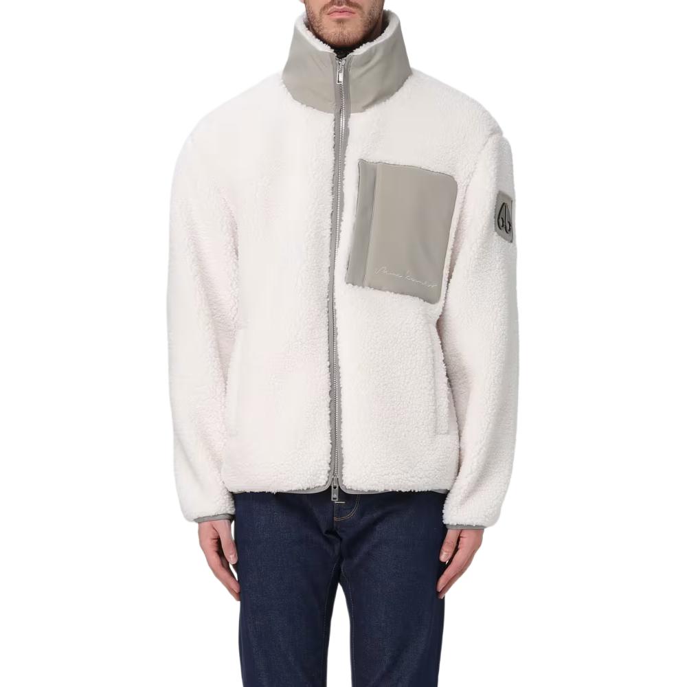 Moose Knuckles White Zip-Up Logo Jacket Unisex Long Sleeve Outerwear M34MS607-155 圖 5