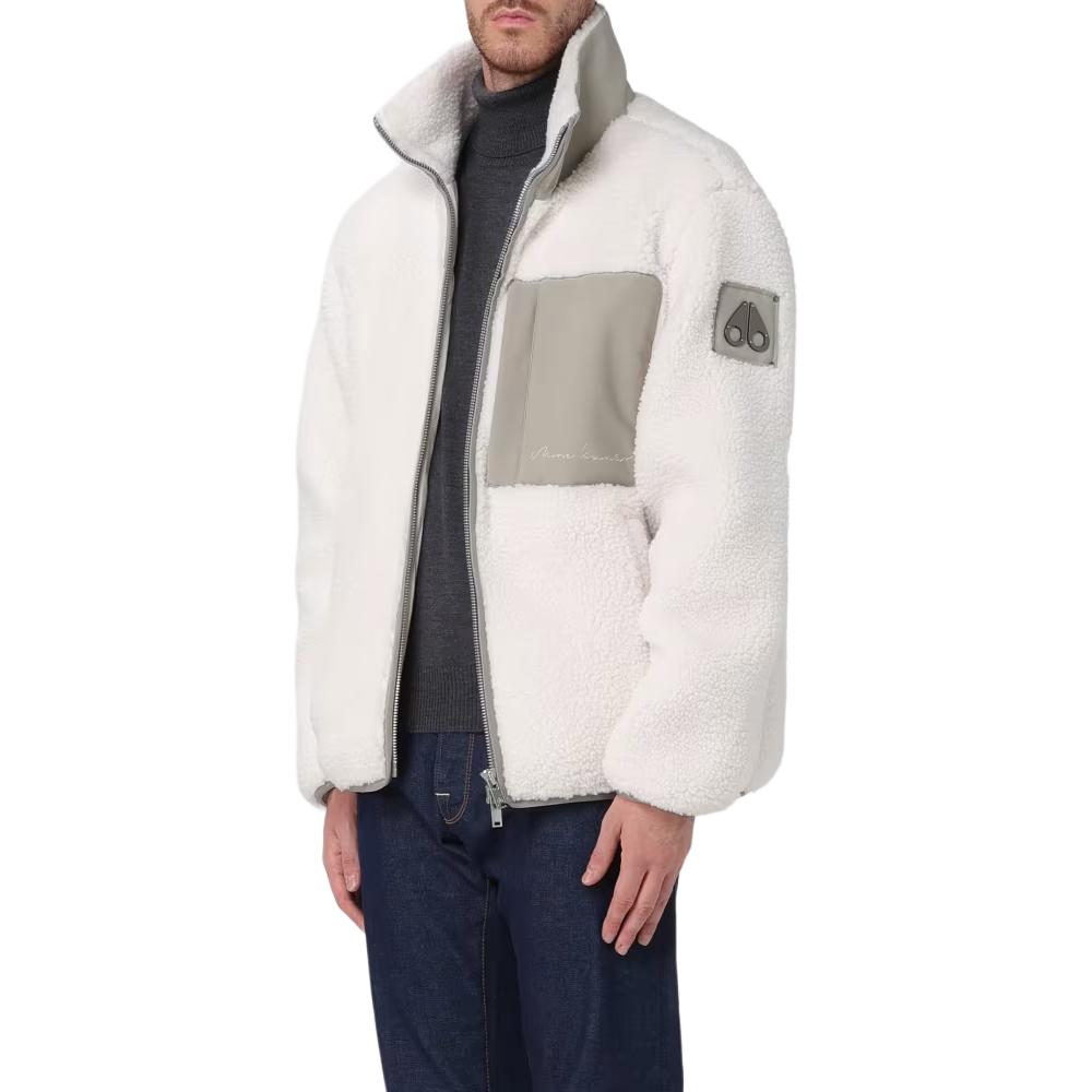 Moose Knuckles White Zip-Up Logo Jacket Unisex Long Sleeve Outerwear M34MS607-155 圖 6
