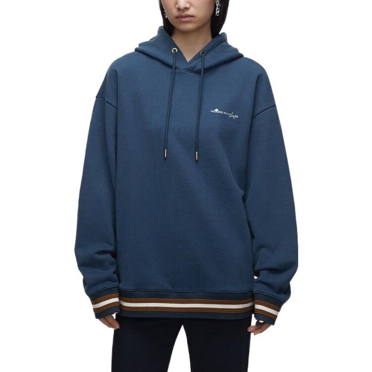 Lookbook Moose Knuckles x 李宁1990 FW22标志印花男女同款卫衣 - 孔雀蓝 M32US697LN