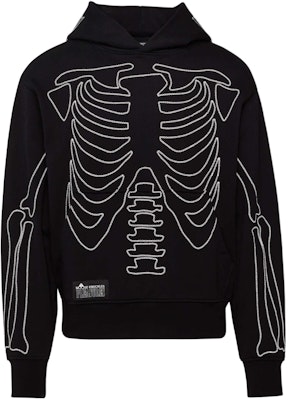 Moose Knuckles x PLEASURES联名款SS24黑色骷髅刺绣连帽衫 M33MS708PL Buy Moose Knuckles x PLEASURES联名款SS24黑色骷髅刺绣连帽衫 M33MS708PL