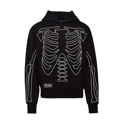 Moose Knuckles PLEASURES Collaboration SS24 Black Skull Embroidered Hoodie M33MS708PL