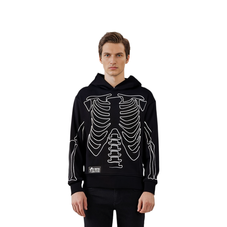 Purchase Moose Knuckles x PLEASURES联名款SS24黑色骷髅刺绣连帽衫 M33MS708PL