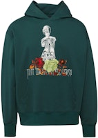 Moose Knuckles x PLEASURES Collaboration SS24 Green Statue Print Hoodie M33MS707PL-816 Moose Knuckles x PLEASURES Collaboration SS24 Green Statue Print Hoodie M33MS707PL-816