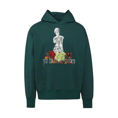 Moose Knuckles PLEASURES Collaboration SS24 Green Statue Print Hoodie M33MS707PL-816