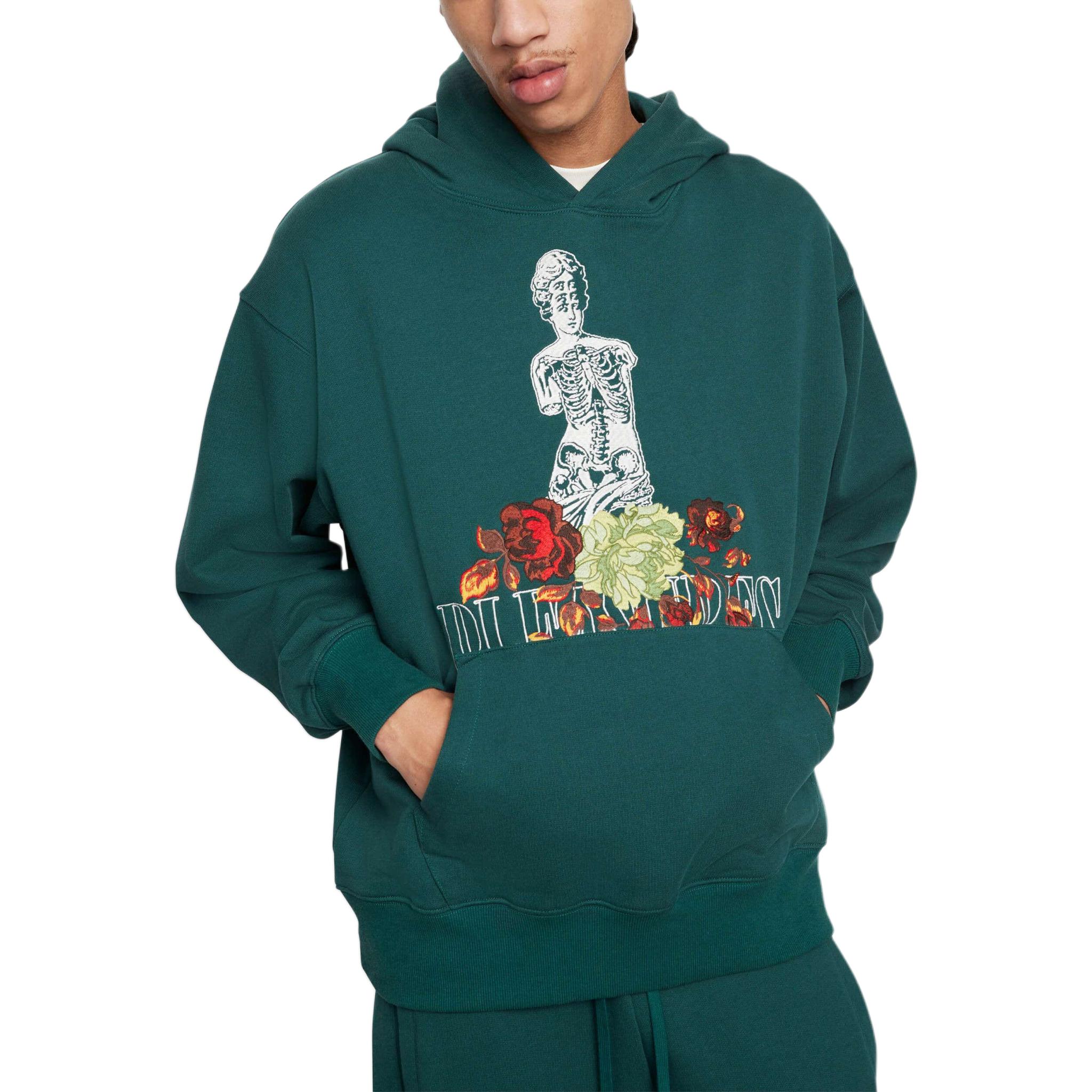 Details for Moose Knuckles联名PLEASURES SS24绿色雕像图案连帽衫 M33MS707PL-816