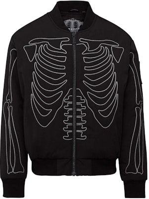 麋鹿结x PLEASURES SS24 骷髅刺绣防水飞行夹克 黑色. M33MB036PL Order 麋鹿结x PLEASURES SS24 骷髅刺绣防水飞行夹克 黑色. M33MB036PL
