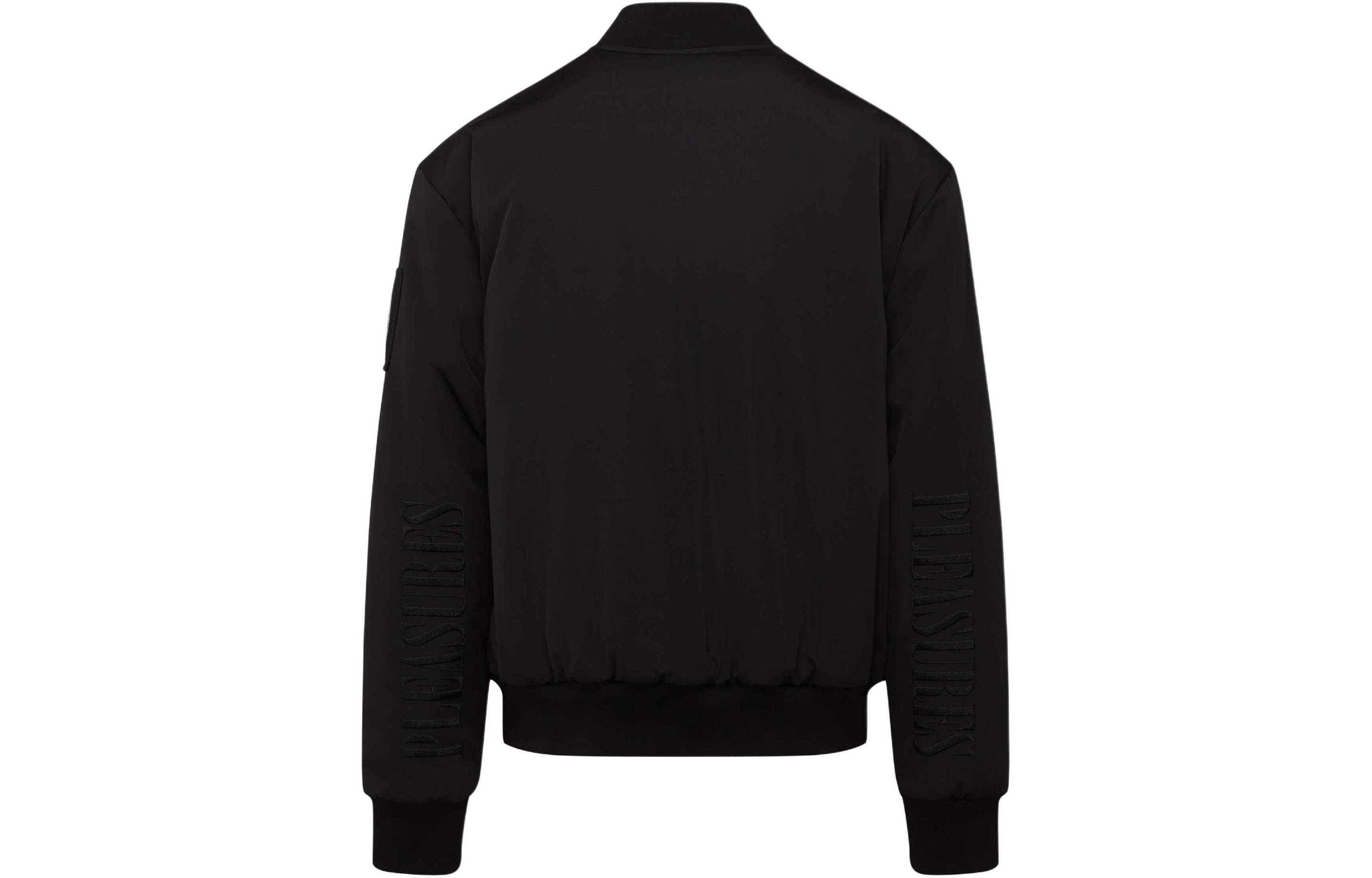 Lookbook 麋鹿结x PLEASURES SS24 骷髅刺绣防水飞行夹克 黑色. M33MB036PL