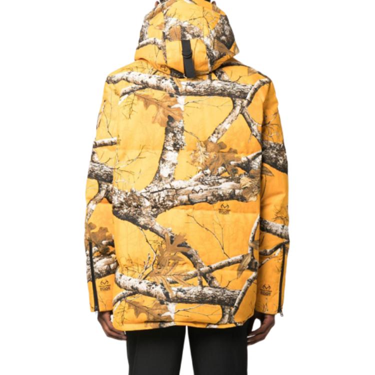 Sizing Moose Knuckles x Post Malone黄色满印羽绒连帽夹克男款. M32MJ218PM-1074