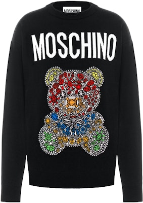 モスキーノ ブラック クルーネック セーター レターアニマル柄デザイン A0928-5401-2555 Order モスキーノ ブラック クルーネック セーター レターアニマル柄デザイン A0928-5401-2555