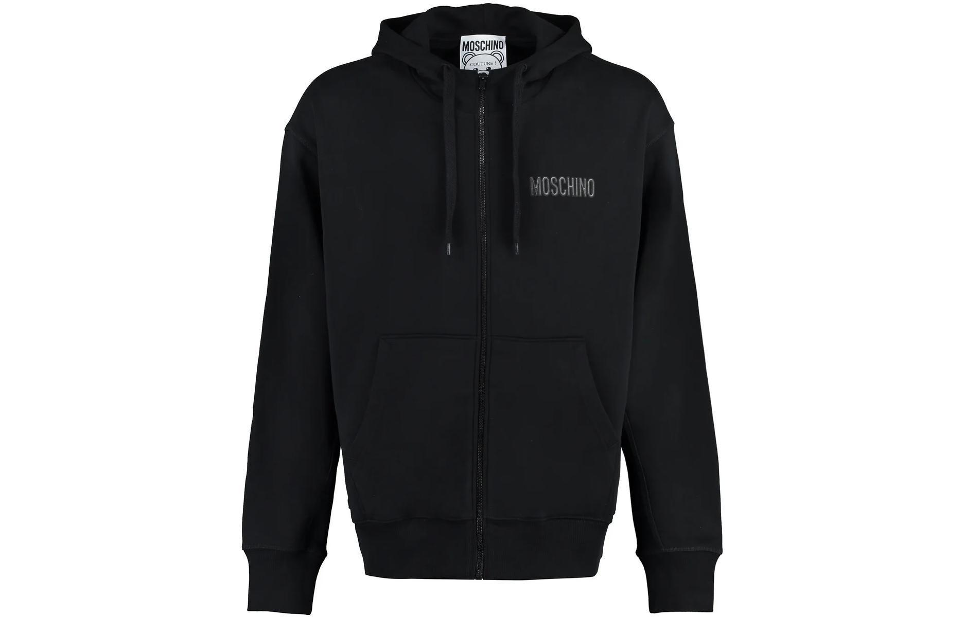 Order MOSCHINO 黑色連帽外套 羅哥字母印花 全拉鍊款式 V1738-7028-1555