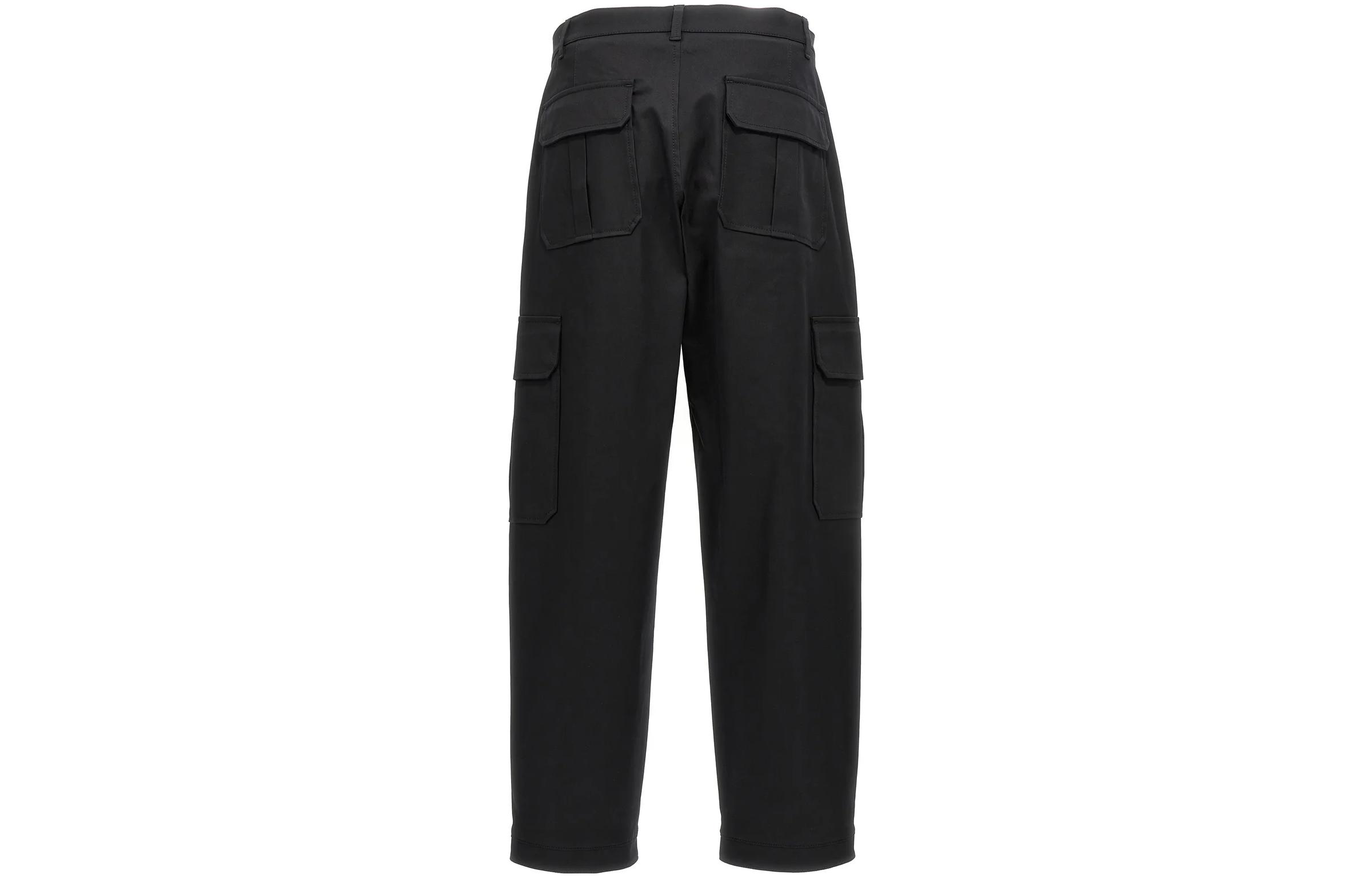 Lookbook 모스키노 블랙 레터 지퍼 루즈핏 카고 팬츠 긴팔 스타일 J0324-5219-1555