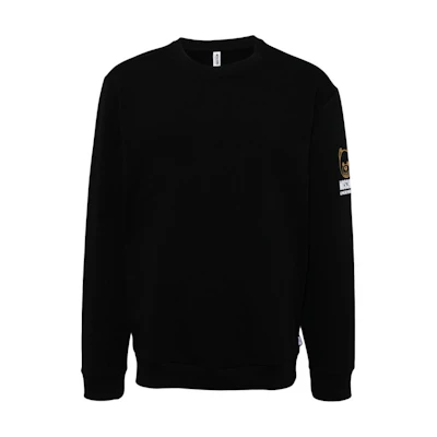 MOSCHINO Black Logo Print Crewneck Oversized Sweatshirt. A17014424-BLACK