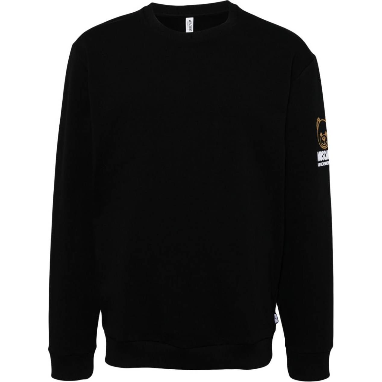 Order 모스키노 블랙 로고 프린트 크루넥 오버사이즈 맨투맨. A17014424-BLACK