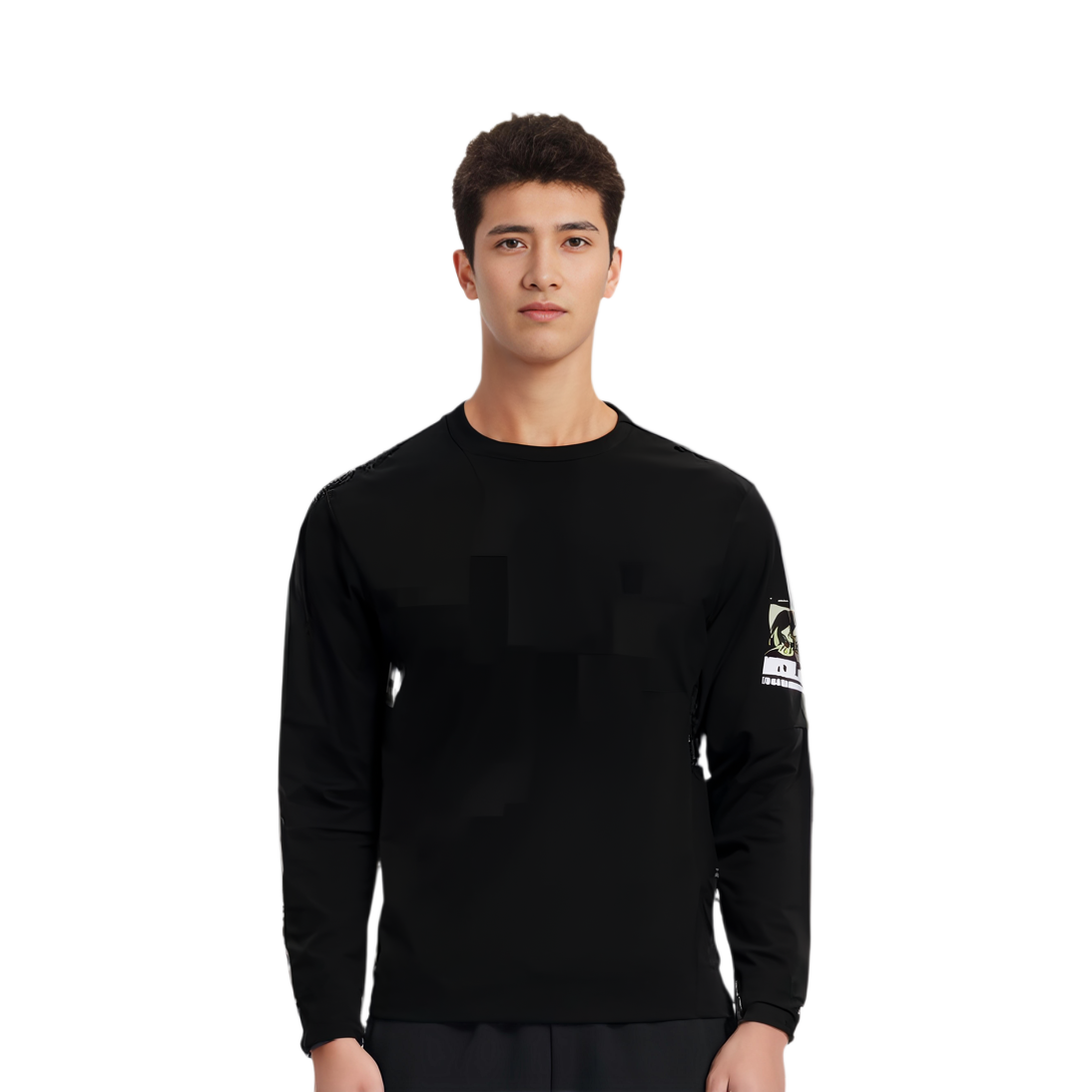 Shop 모스키노 블랙 로고 프린트 크루넥 오버사이즈 맨투맨. A17014424-BLACK