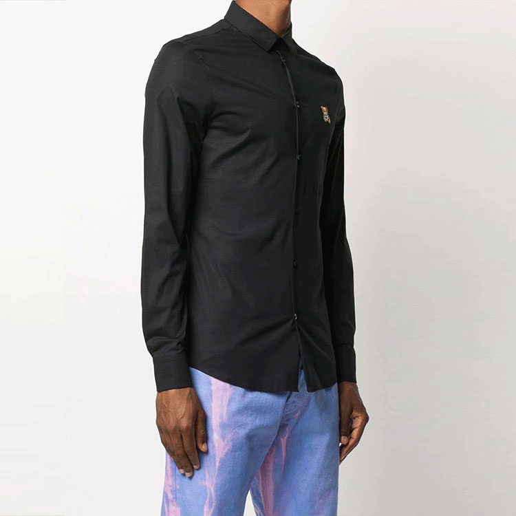 Purchase モスキーノ ブラック 長袖シャツ ベア刺繍デザイン A0205-7036-1555