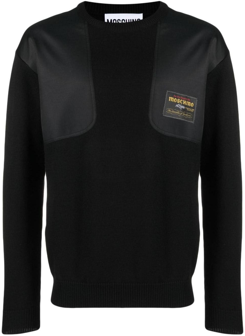 moschino-black-patchwork-crewneck-long-sleeve-sweater-a0918-5202-0555