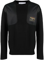 MOSCHINO Black Patchwork Crewneck Long Sleeve Sweater A0918-5202-0555 MOSCHINO Black Patchwork Crewneck Long Sleeve Sweater A0918-5202-0555